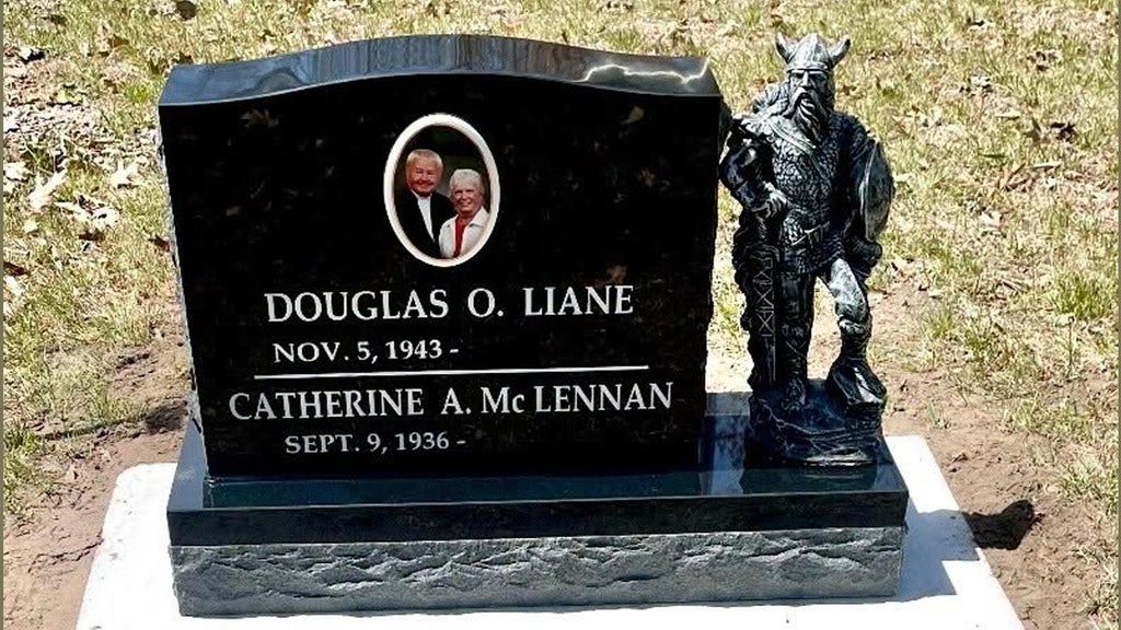 Viking statue stolen from gravestone in cemetery on Lac Mille Lacs, sheriff says — WCCO / CBS Minnesota, Shakopee Community news