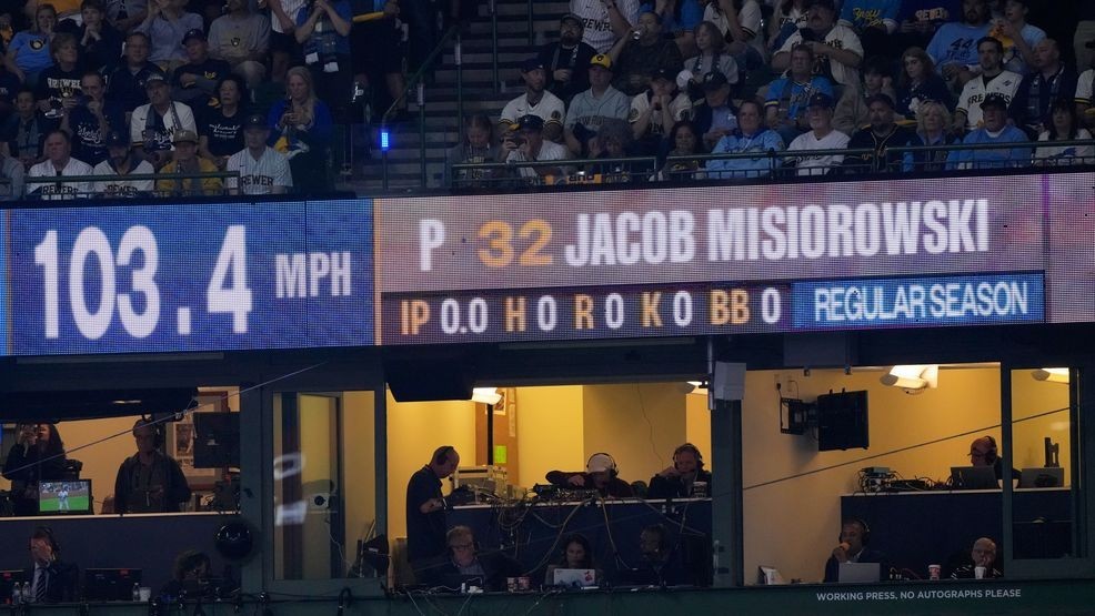 Brewers' Jacob Misiorowski sets World Series velocity record on his first pitch — Fox 11 Green Bay Sports, Shakopee Sports news