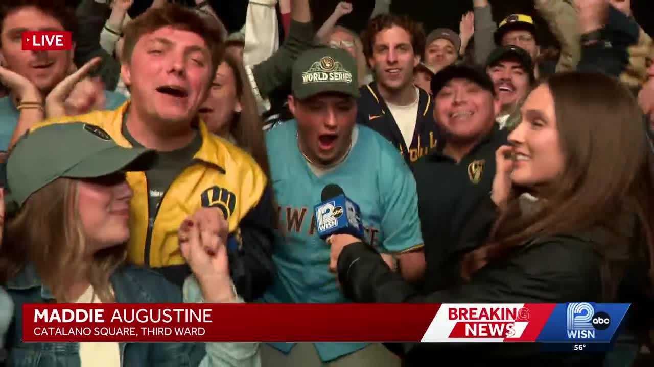 WATCH: Brewers fans react to winning Game 1 of the World Series — WISN 12 Milwaukee, Shakopee Sports news