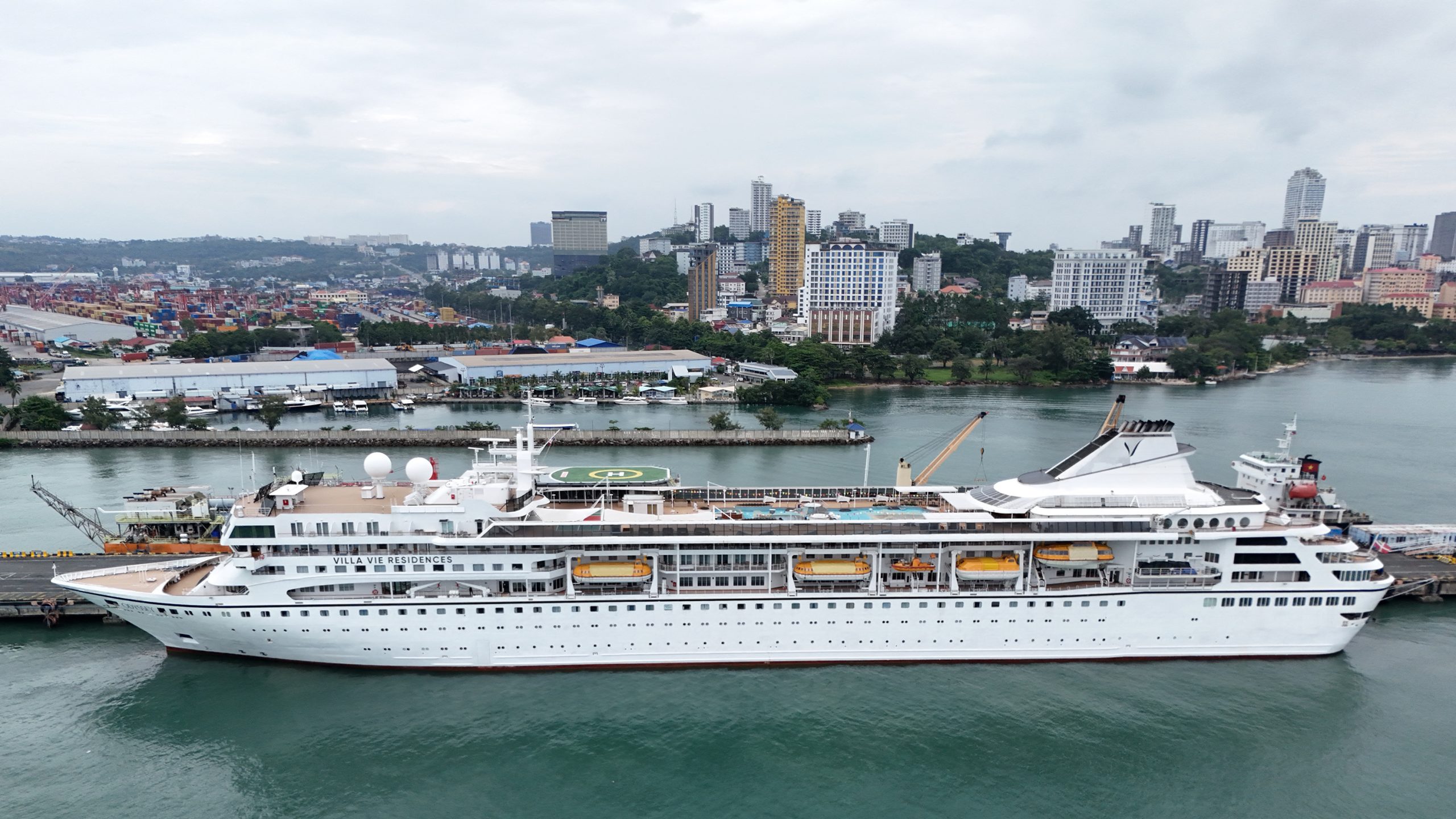 Stranded MV World Odyssey cruise ship in Sihanoukville, Cambodia